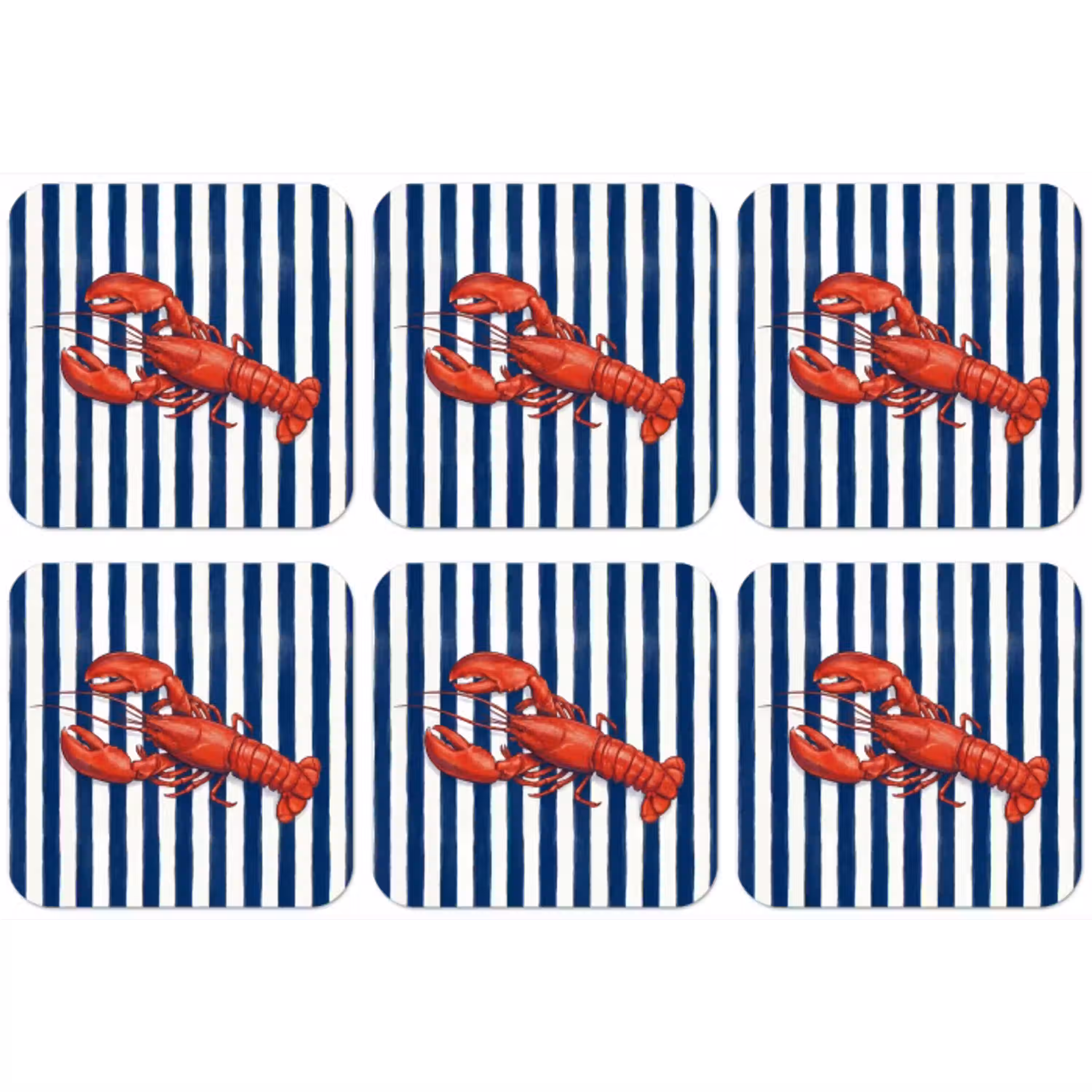 Schaaldier - Kreeft - Marine - Illustratie - Rood onderzetter kurk middel -zkaufland3dotto