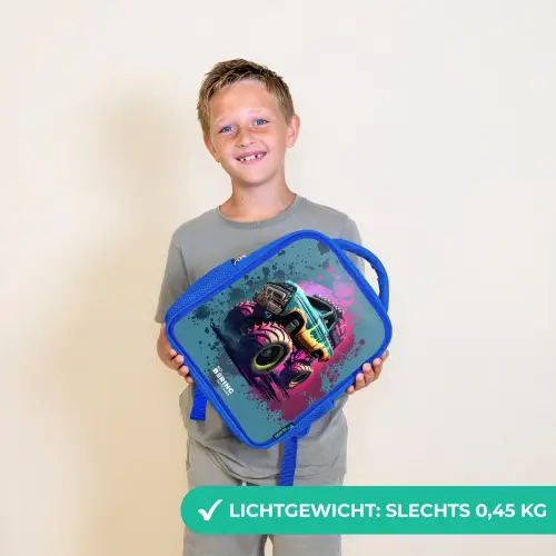 Monster Wheels Kinderrugzak - Blauw middel -sfeer1_NL