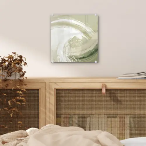 Abstract - Penseelstreken - Golven - Groen plexiglas 5mm klein -sfeer4