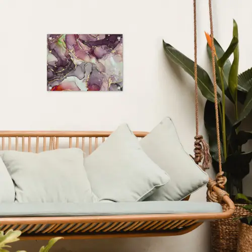 Marmer - Rood - Paars - Goud tuinposter los doek klein -sfeer7