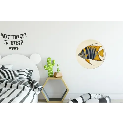 Vis - Sierlijk - Vinnen - Illustratie Wandcirkel aluminium klein -kinderkamer