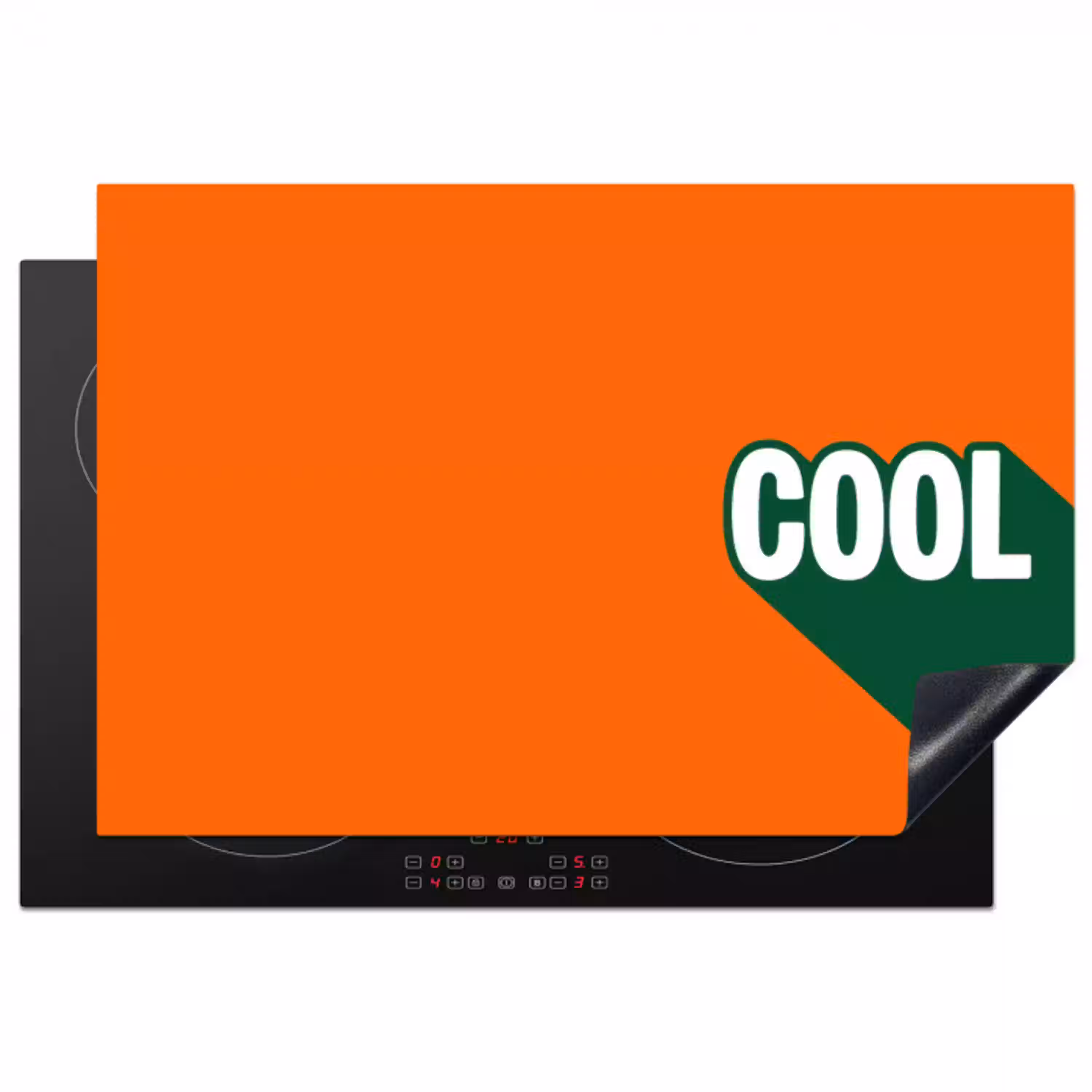 Cool - Oranje - Groen Inductie beschermer vinyl 3mm klein -3d