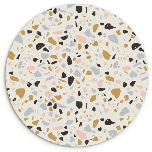 Terrazzo -  Patroon - Neutraal - Zacht - Multi Wandcirkel plexiglas klein 852 -3d