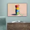 Mokken - Gestapeld - Keramiek - Kleurrijk canvas 2cm klein -sfeer4