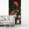 Stilleven met bloemen en een horloge - Schilderij van Abraham Mignon fotobehang vinyl groot -woonkamer