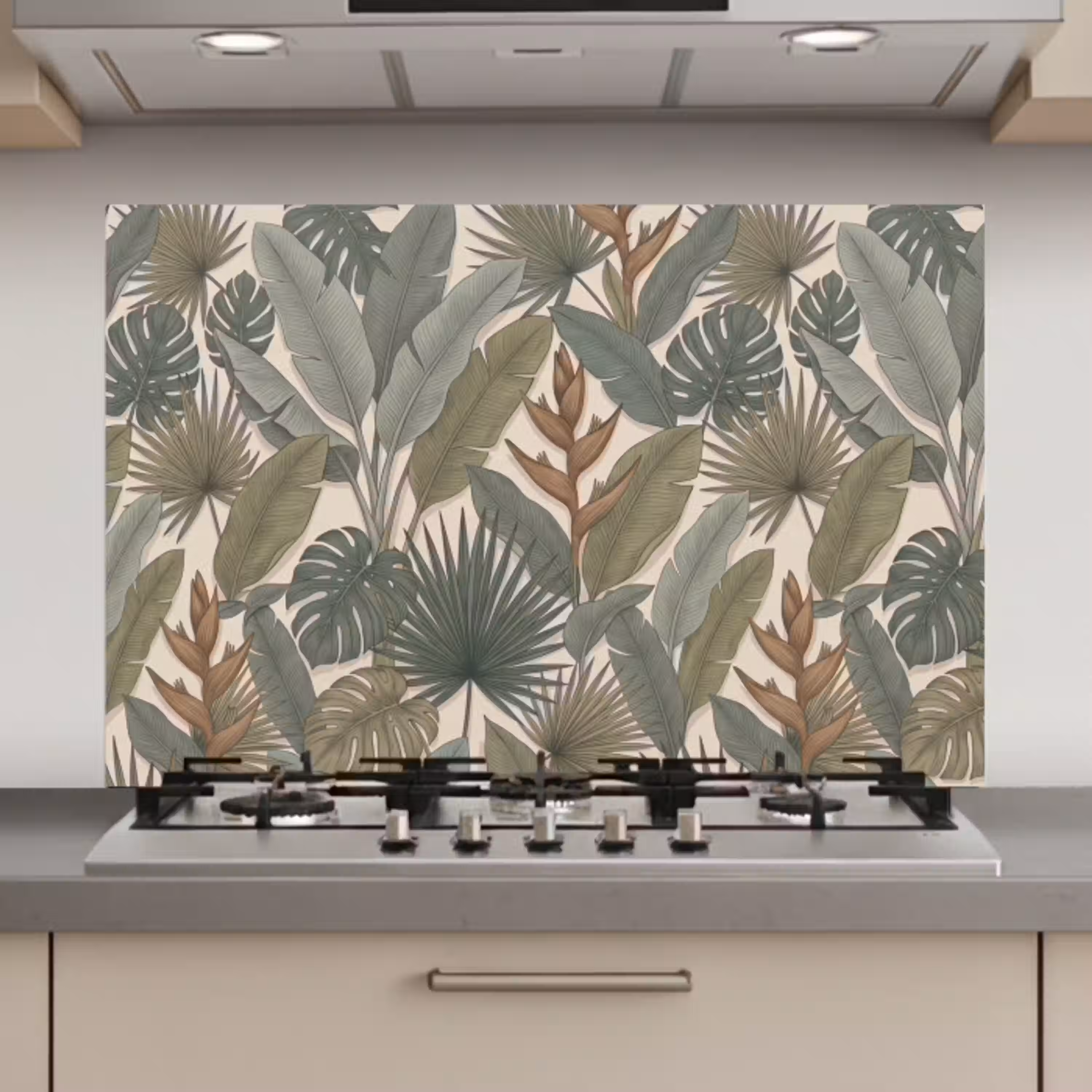 Planten - Tropisch - Natuur - Illustratie - Groen keuken achterwand spatscherm klein -3d_website