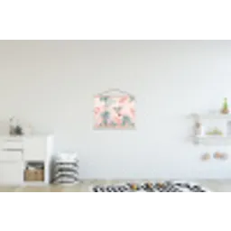 Kolibrie - Vliegen - Natuur - Illustratie - Kleurrijk textielposter latten blank klein -kinderkamer