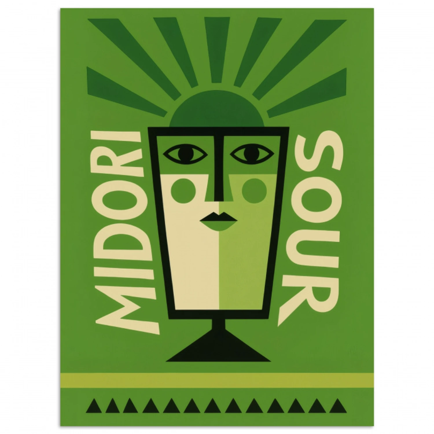 Grafisch - Art - Cocktail - Groen poster papier klein -3d