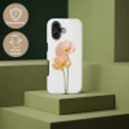 Papavers - Botanisch - Roze Toughcase MagSafe Apple iPhone 17 klein -USP_PrintM_NL