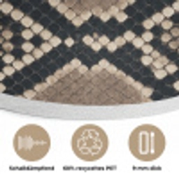 Slangenprint - Python - Bruin Akoestische PET Vilt - Rond klein -closeup_DE