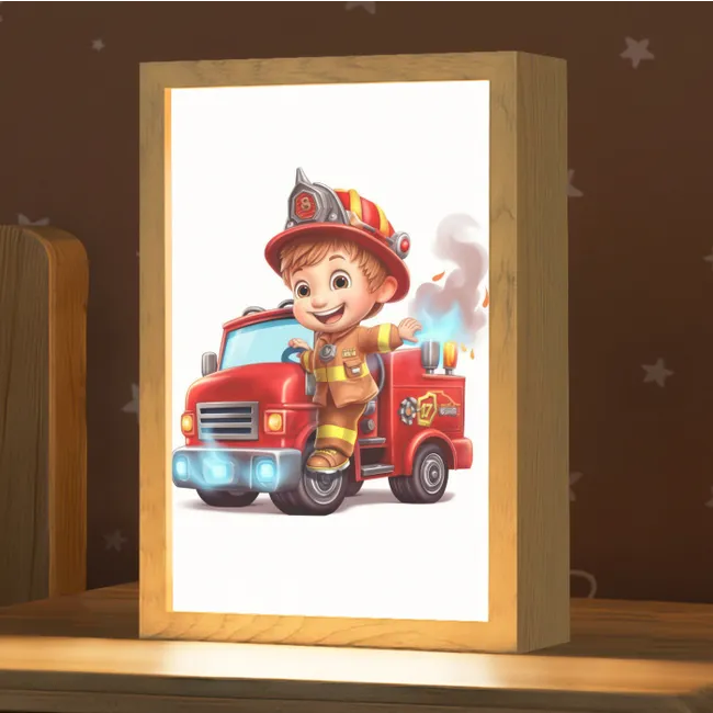 Kids’ Night Light - Fire truck - Boys - Child - Red