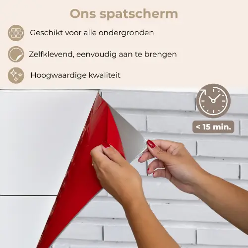 Bakstenen - Geverfd - Wit - Minimalistisch keuken achterwand spatscherm klein 900 -spatscherm_NL
