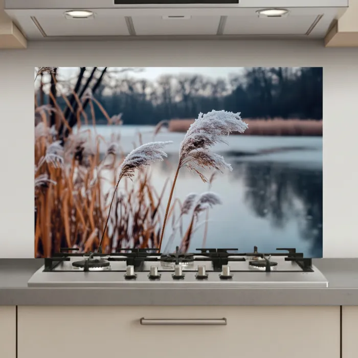 Riet - Gras - Natuur - Winter - Meer keuken achterwand spatscherm klein -3d_website