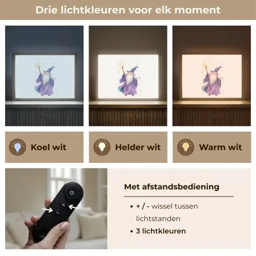 Tovenaar - Magie - Paars Light Box met batterij (Wandlamp kind) middel -USP_lichtkleurNL
