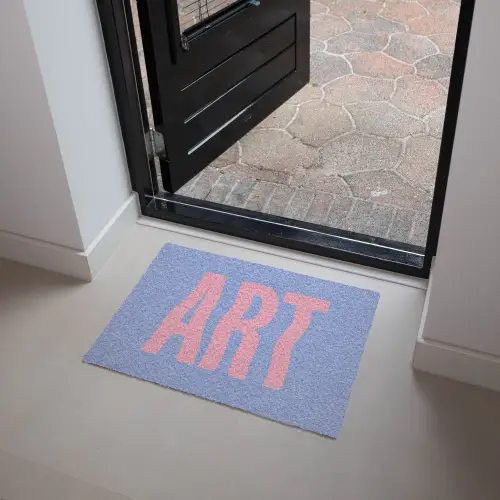 Art - Roze - Blauw Deurmat klein -sfeer5