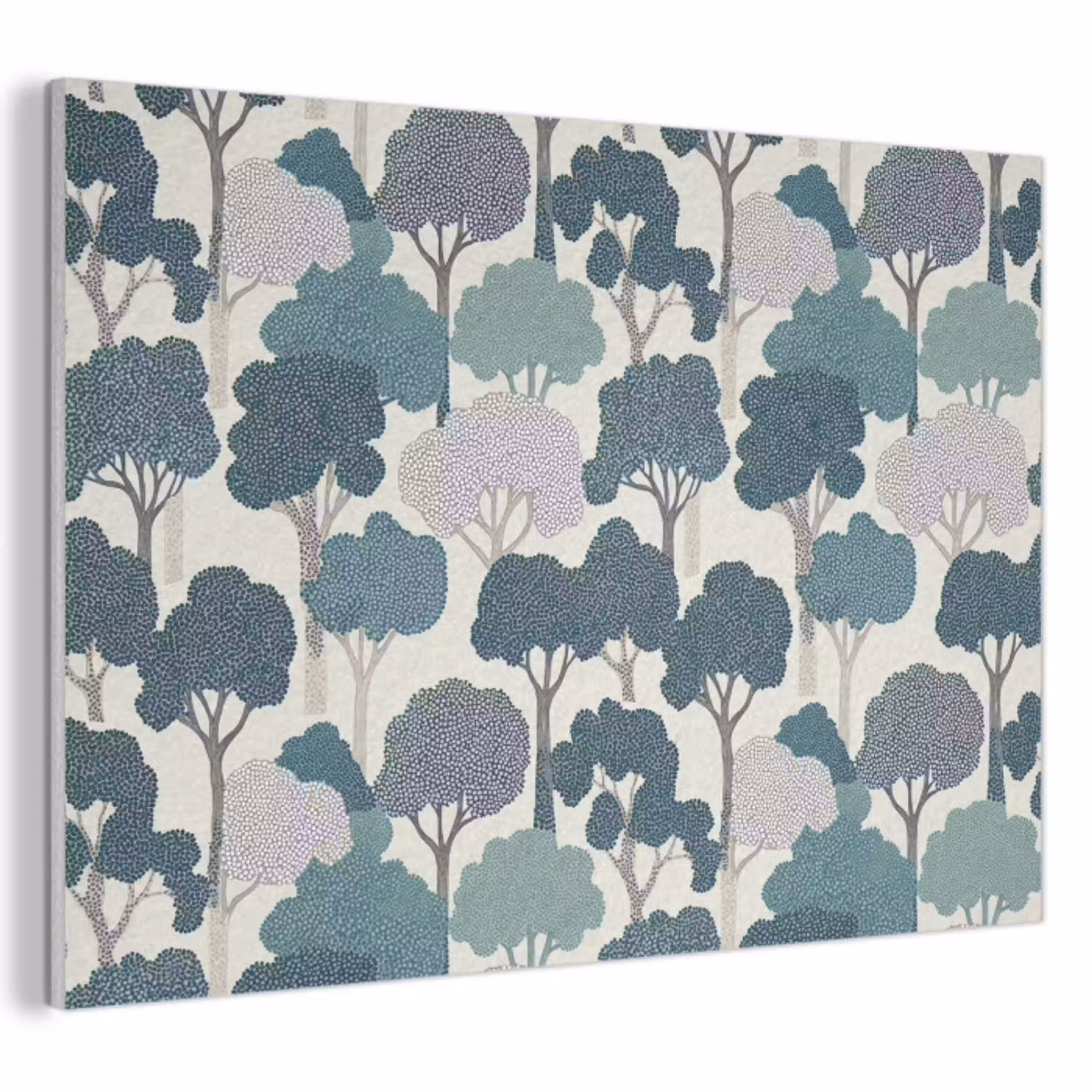 Modern - Bomen - Bos - Patroon - Blauw PET vilt klein 837 -3d