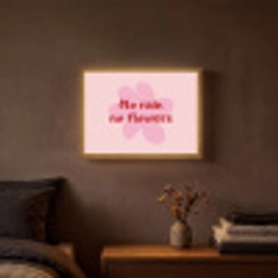 No rain no flowers - Bloem - Roze Light Box met batterij (Wandlamp) middel -sfeer4