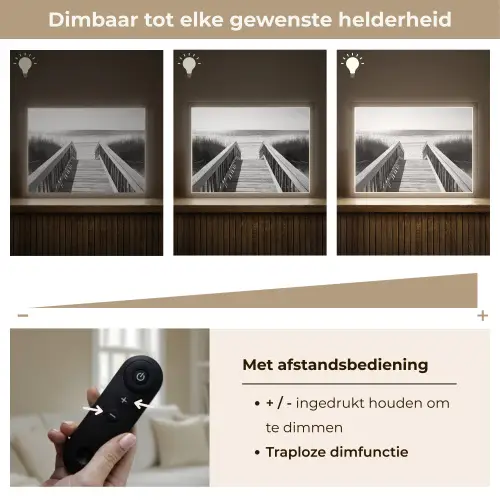 Loopbrug - Hout - Strand - Zee Light Box met batterij (Wandlamp) middel -USP_dimbaarNL