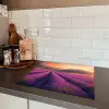 Lavendelveld - Zonsondergang - Paars Inductie beschermer vinyl 3mm middel -sfeer3