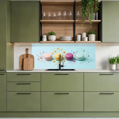 Macarons - Kleurrijk - Pastel keuken achterwand 2 middel -sfeer3