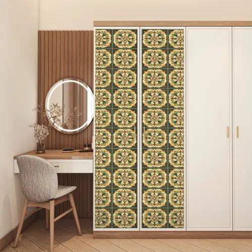 Ornament - Patroon - Groen deurposter klein 289 -sfeer3
