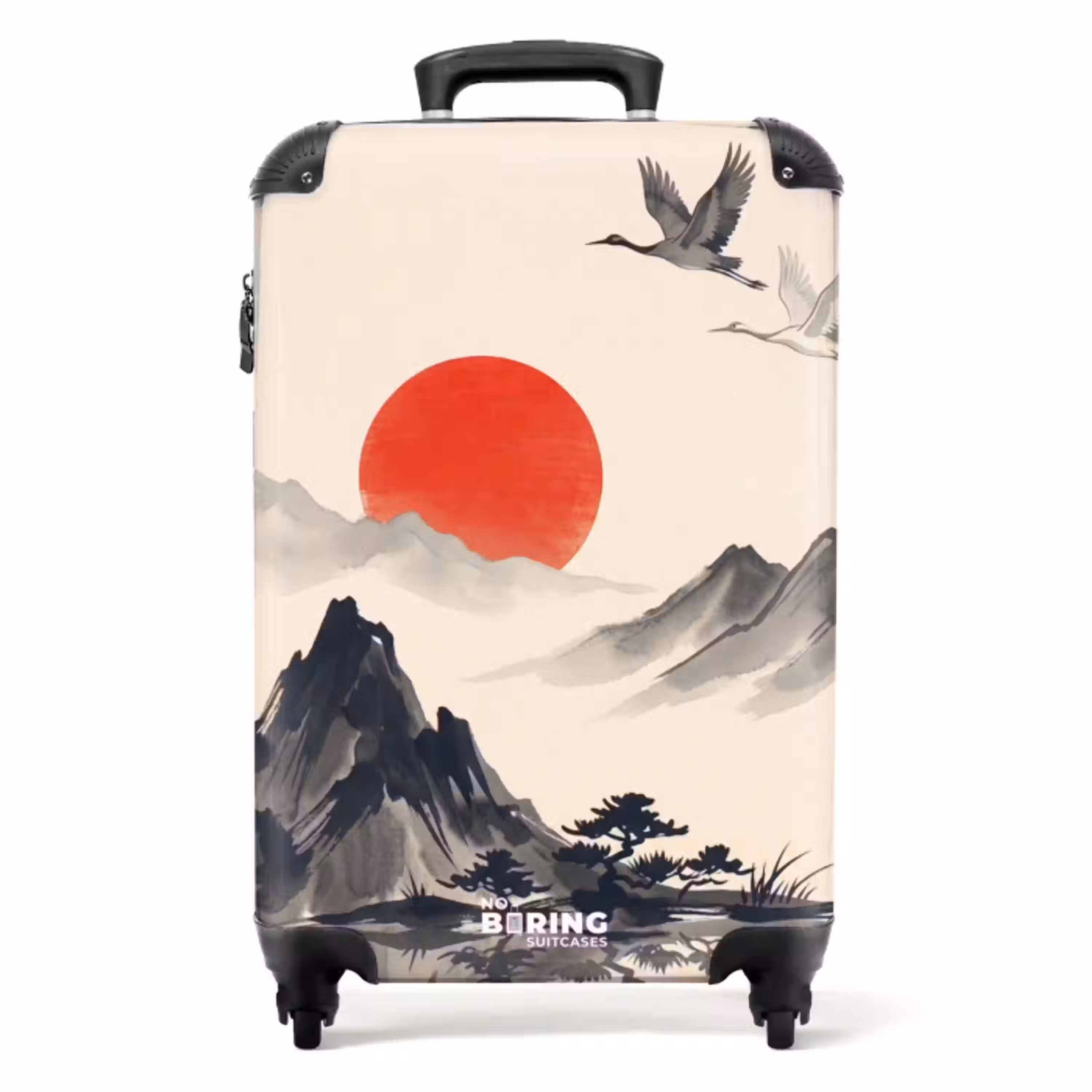Oosters - Kraanvogels - Landschap NBS - Handbagage koffer - Volwassenen Unisex middel -productfoto_recht
