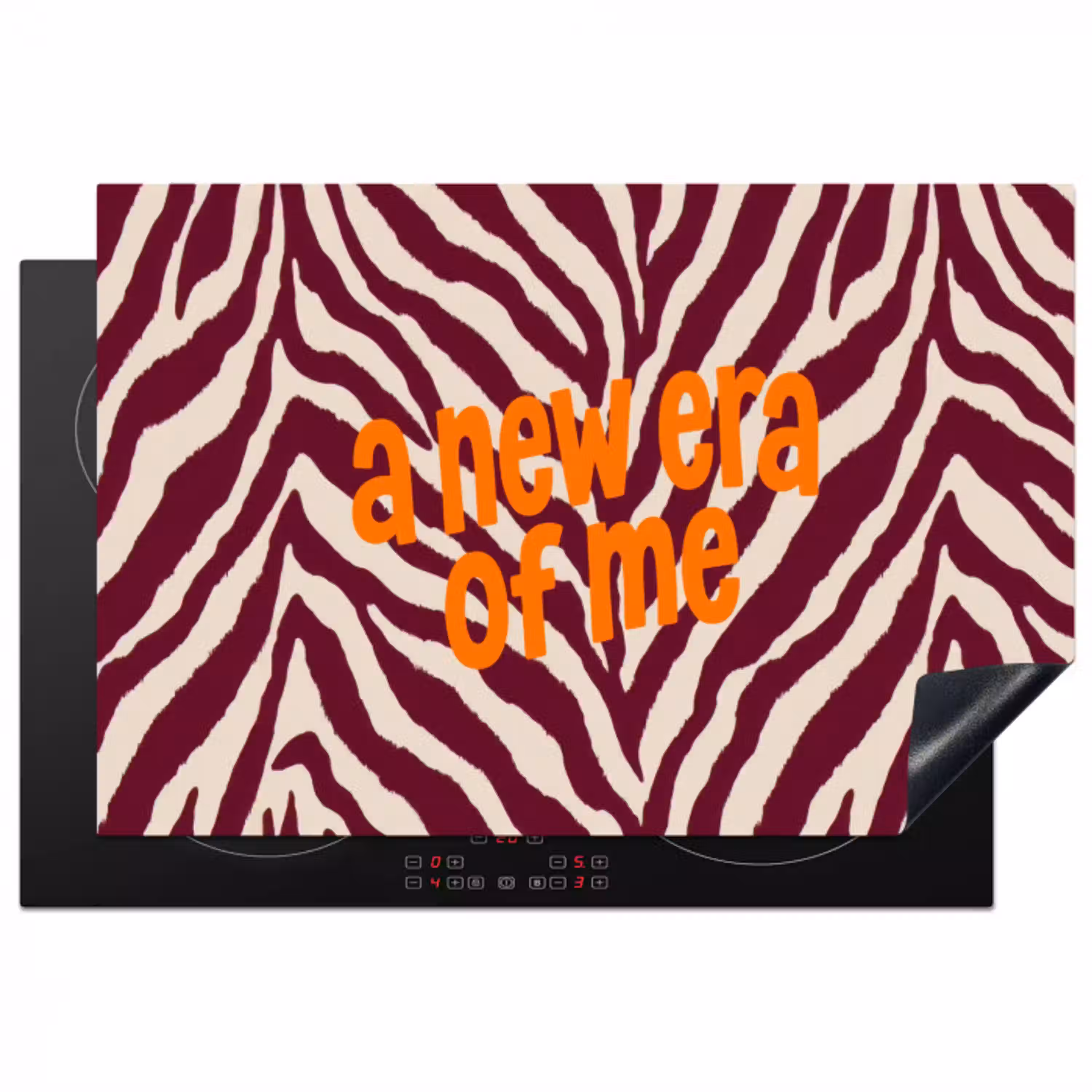 New era - Bordeaux - Zebraprint Inductie beschermer vinyl 3mm klein -3d