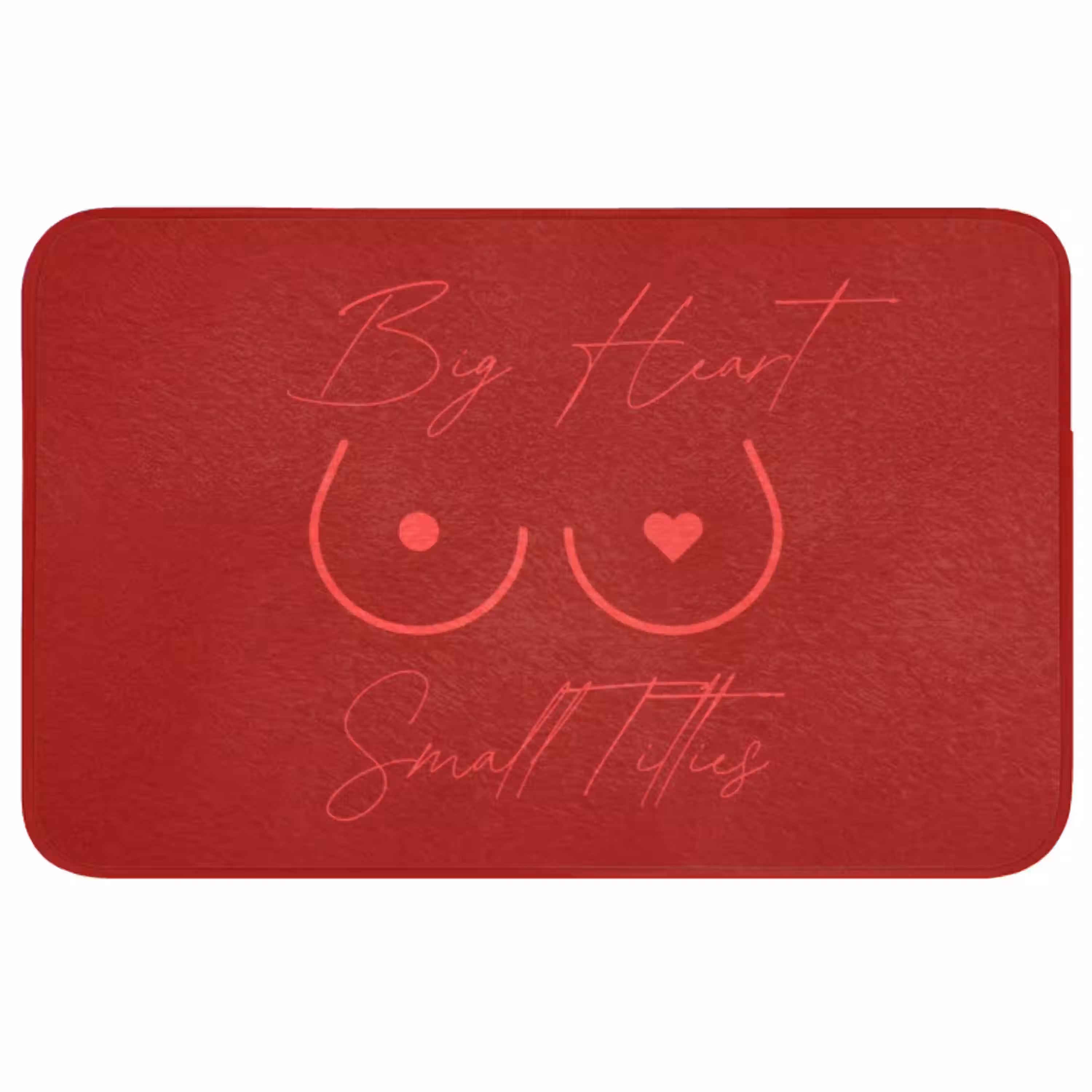 big heart small titties - Hart - Rood Badmat middel -3d