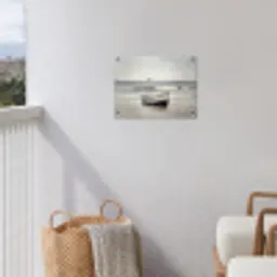 Roeiboot - Zee - Horizon tuinposter los doek klein -sfeer8