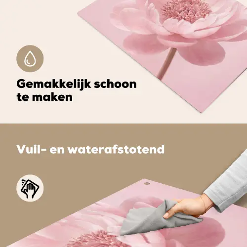 Bloem - Pioenroos - Roze Inductie beschemer met haakjes klein -ky-schoon-nl