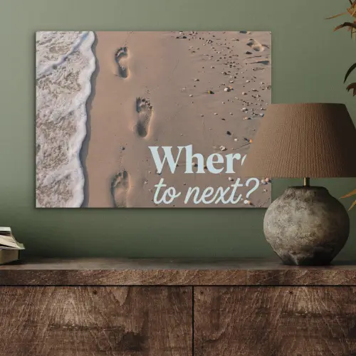 Where to next - Strand - Voetstappen PET vilt klein -sfeer2