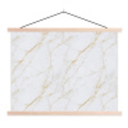 Wit - Marmer - Goud - Luxueus textielposter latten blank klein 122 -3d