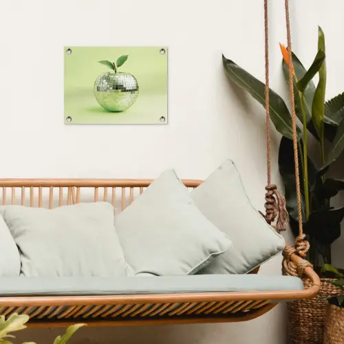 Groen - Disco - Decoratie - Appel tuinposter los doek klein -sfeer7