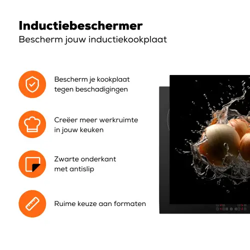 Ui - Groente - Bruin - Water - Zwart Inductie beschermer vinyl 3mm klein -zzzzzzz-td-ups