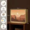 Landschap - Woestijn - Cactussen - Zon Light Box met batterij (Wandlamp) middel -USP_websiteoverzichtNL
