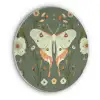 Bloemen - Bladeren - Olijfgroen - Vlinder Akoestische PET Vilt - Rond klein -3d