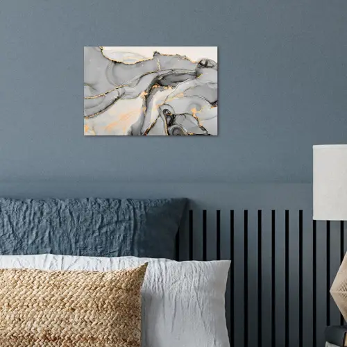 Marmer - Goud - Grijs poster papier klein -sfeer2