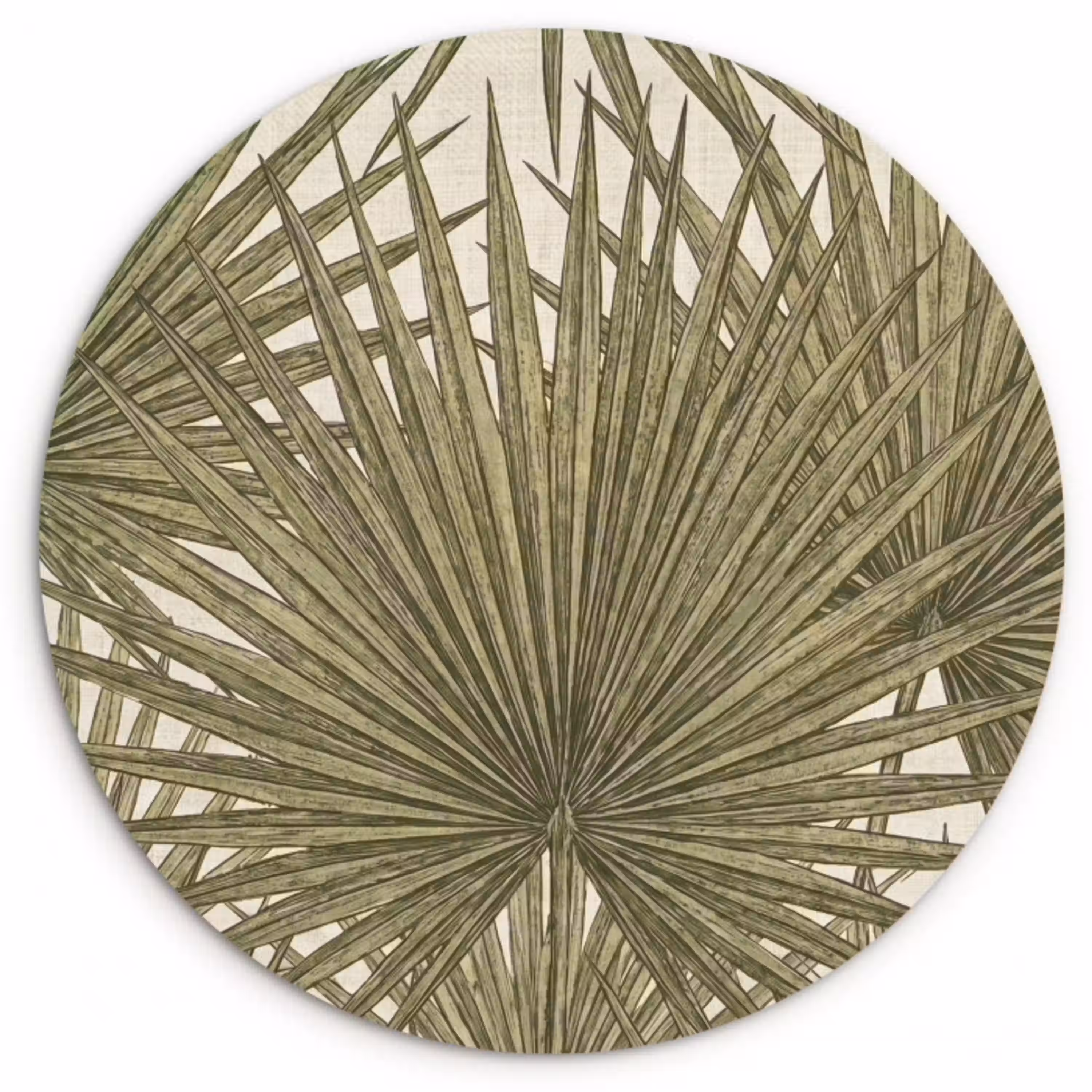 Blad - Tropisch - Patroon - Natuur - Groen Wandcirkel kunststof plaat 5mm dik klein -3d