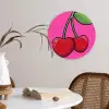 Kers - Roze - Fruit Wandcirkel kunststof plaat 5mm dik klein -sfeer4