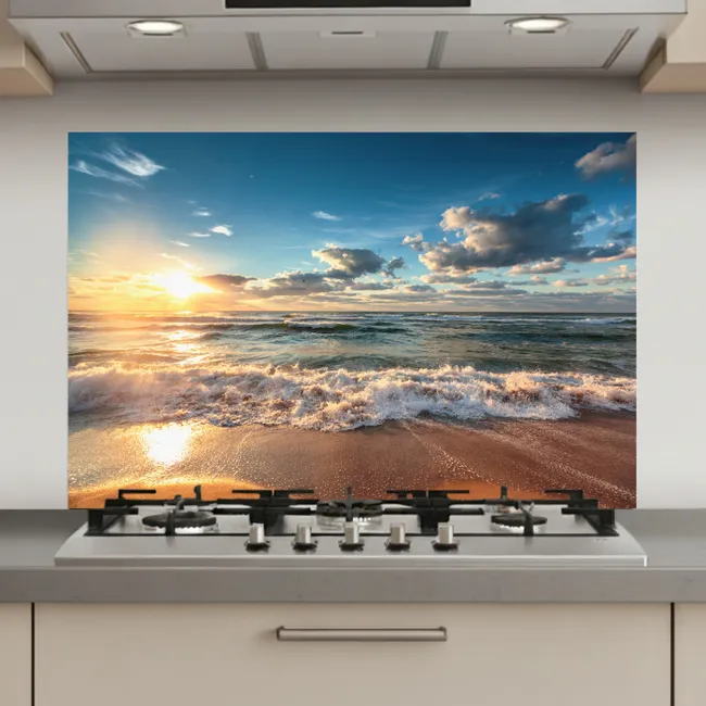 Strand - Zee - Zonsondergang keuken achterwand spatscherm klein -3d_website