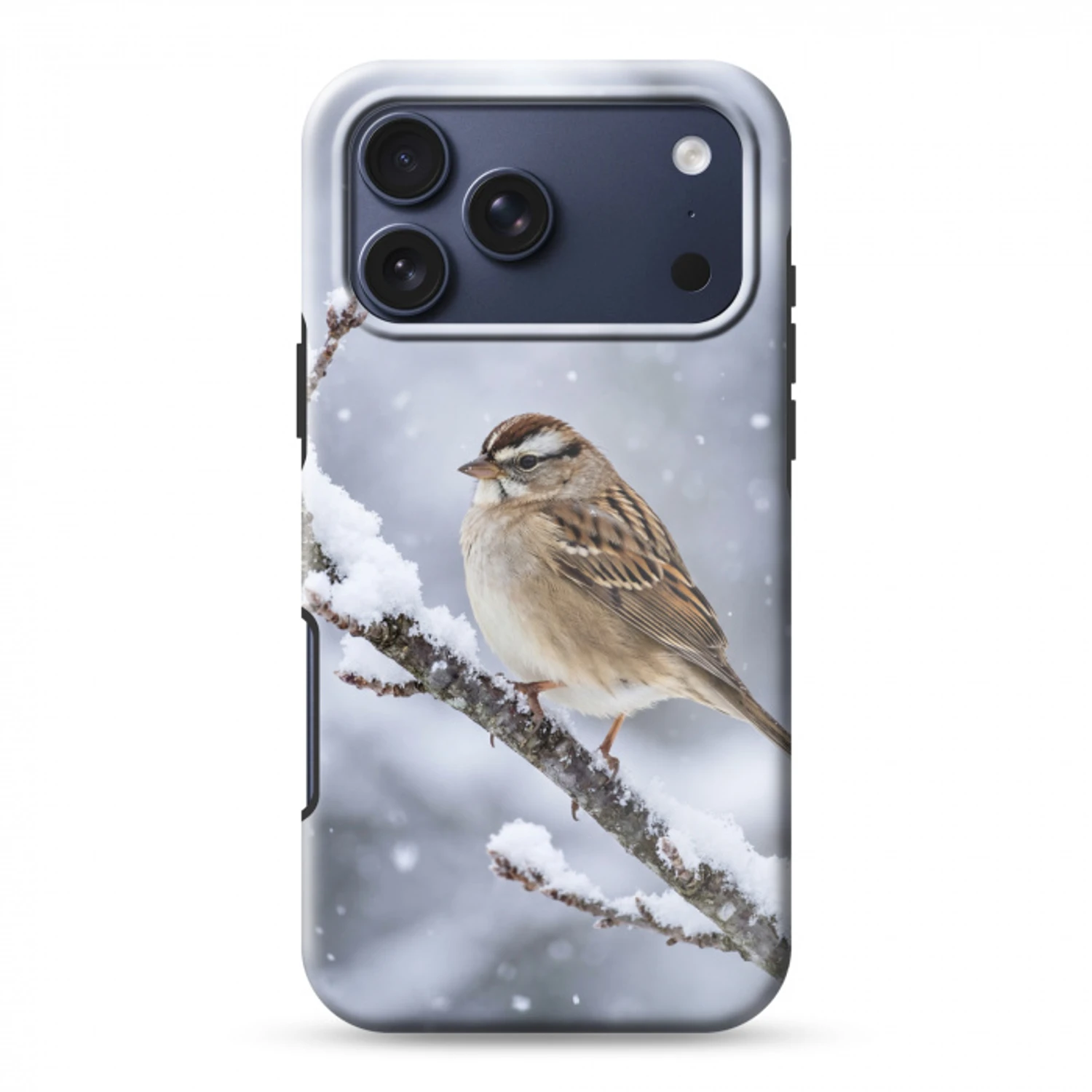Vogel - Tak - Sneeuw - Winter Toughcase MagSafe Apple iPhone 17 Pro Max klein -3d