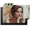 Vrouw - Verflook - Portret - Modern Inductie beschemer met haakjes klein -3d