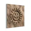 Gezichtje - Zon - Zand - Getekend aluminium wit klein -3d