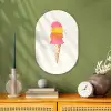 Schepijs - Hoorntje - Illustratie - Minimalistisch Wandcirkel Ovaal Forex klein -sfeer2