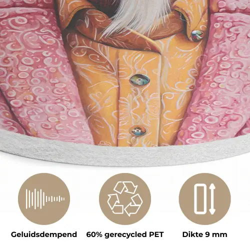 Zonnebril - Roze - Geit - Horen Akoestische PET Vilt - Rond klein -closeup_NL