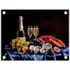 Champagne - Luxe - Oesters tuinposter los doek klein -3d