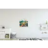 Heuvellandschap - Fantasierijk - Kleurcontrasten textielposter latten blank klein -kinderkamer