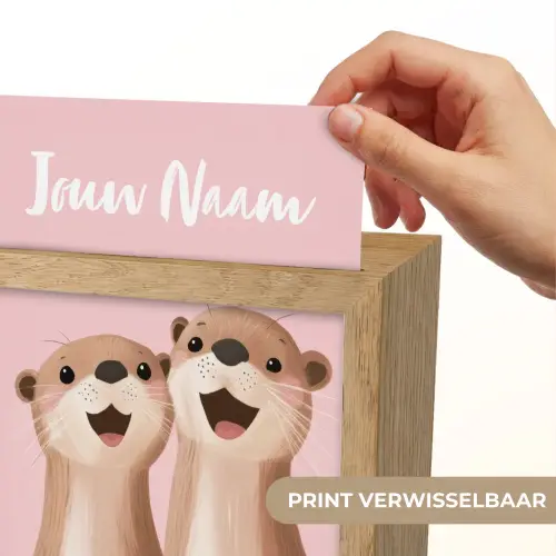 Otters - Glimlach - Bruin Light Box met kabel (Kinderlampje) klein -USP_websiteprintNL