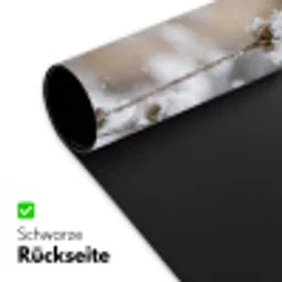 Roodborstje - Gedroogde bloem - Sneeuw - Winter - Vertederend Muismat XXL klein -ysfeer2_duits
