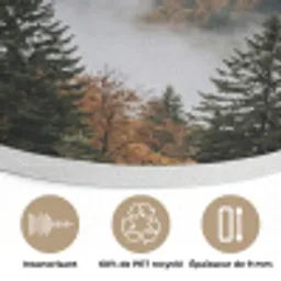 Bergen - Vallei - Mist - Herfst - Natuur Akoestische PET Vilt - Rond klein -closeup_FR